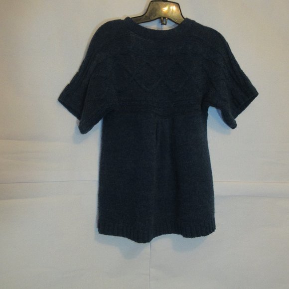 Kimchi Blue Cardigan Sweater Size XS Blue Cable Knit V Neck Snap Up Wool Blend - Picture 5 of 6
